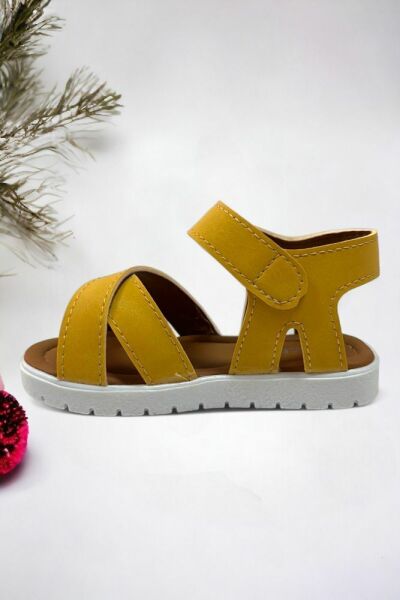 Siyah Cırt Cırtlı Unisex Bebek Sandalet