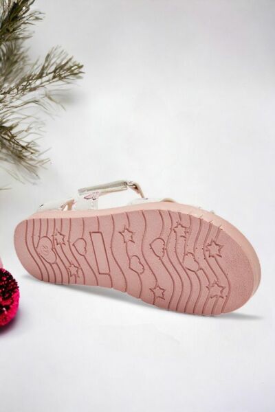 Kız Bebek Pembe  Kelebek Desenli Sandalet Pembe - 26