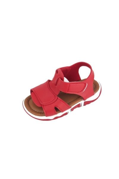 Haki Bantlı Unisex Çocuk Sandalet Kırmızı - 22