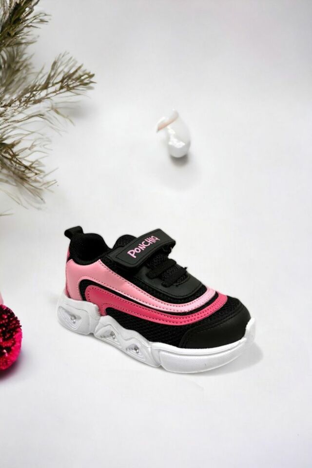 Memory Foam Çift Bant Işıklı Unisex Çocuk Spor Sneakers