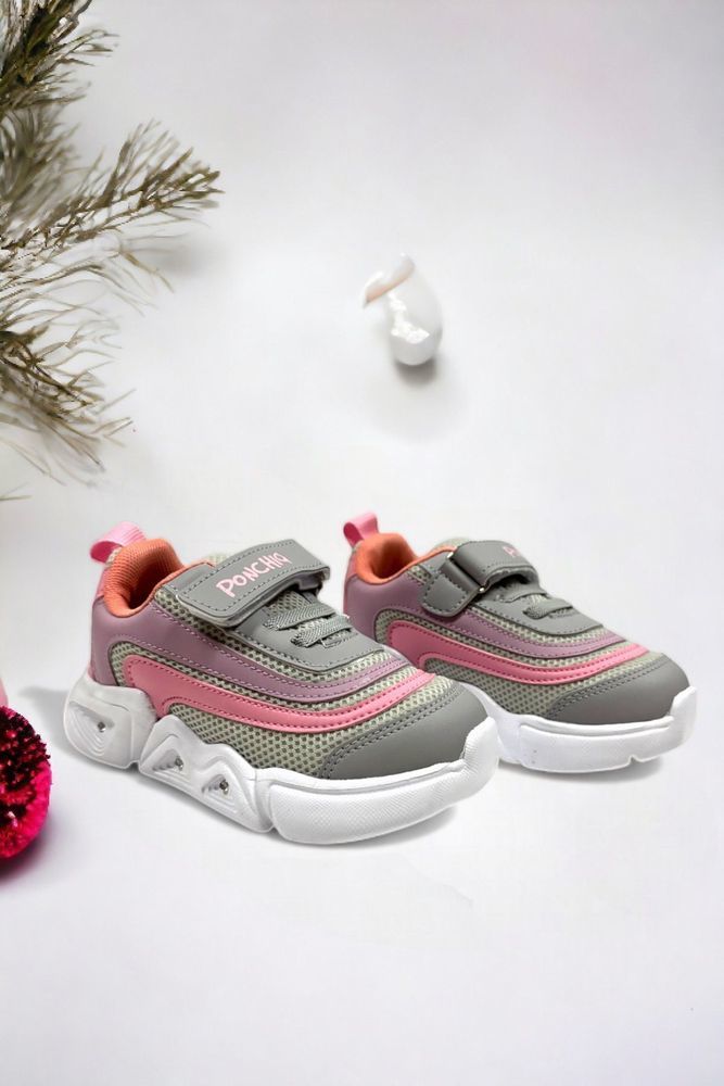 Memory Foam Çift Bant Işıklı Unisex Çocuk Spor Sneakers