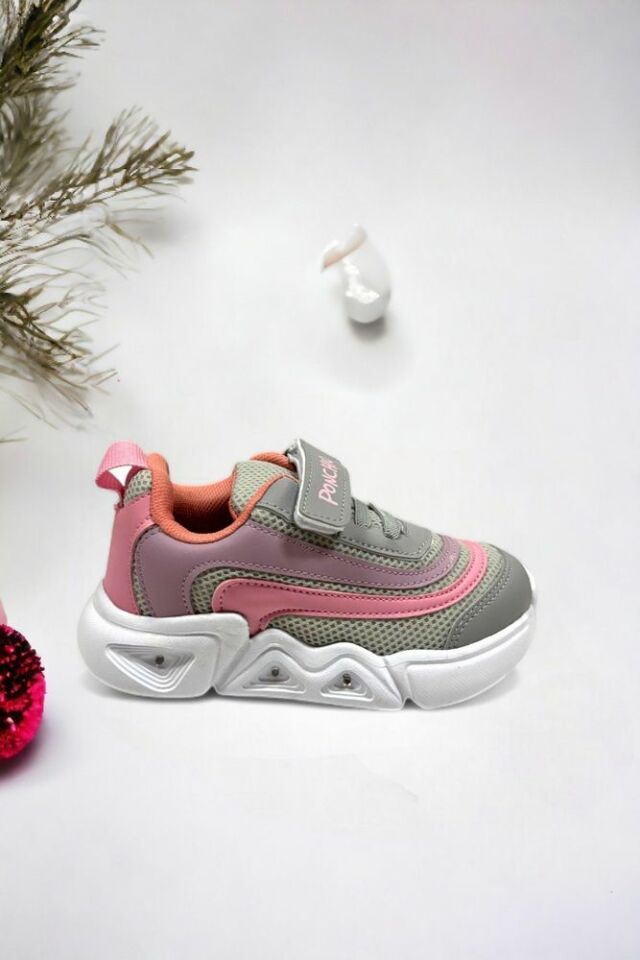 Memory Foam Çift Bant Işıklı Unisex Çocuk Spor Sneakers