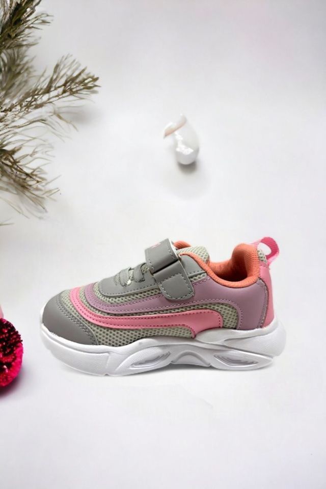 Memory Foam Çift Bant Işıklı Unisex Çocuk Spor Sneakers