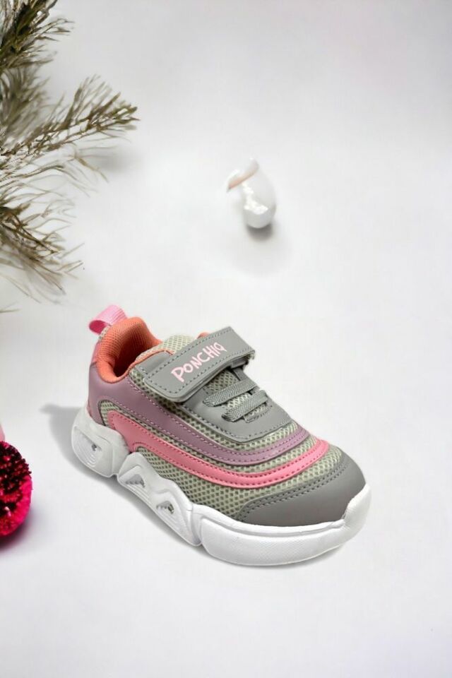 Memory Foam Çift Bant Işıklı Unisex Çocuk Spor Sneakers
