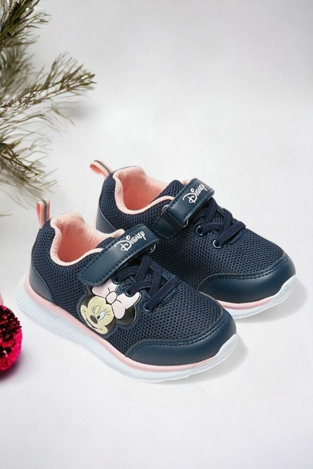 Minnie Mouse Baskılı Cırt Cırtlı Kız Bebek Spor Ayakkabı