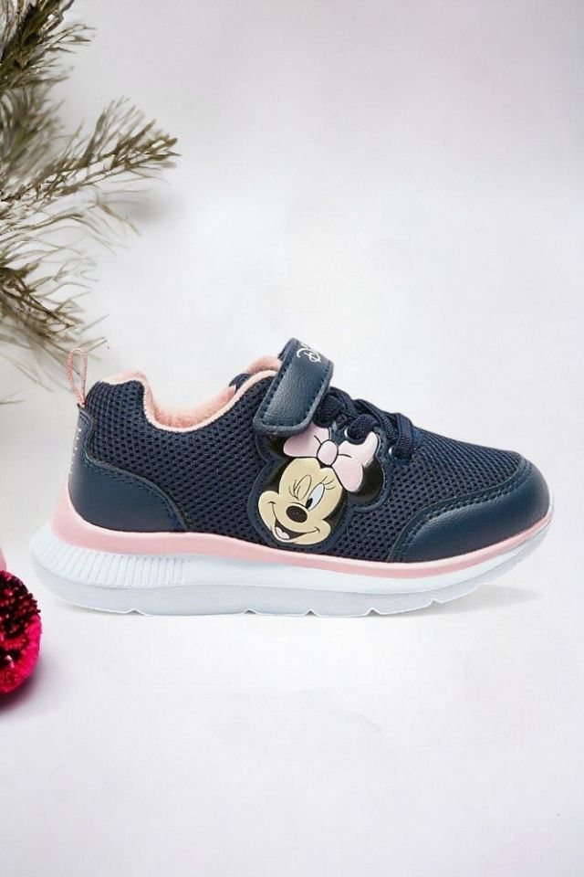Minnie Mouse Baskılı Cırt Cırtlı Kız Bebek Spor Ayakkabı